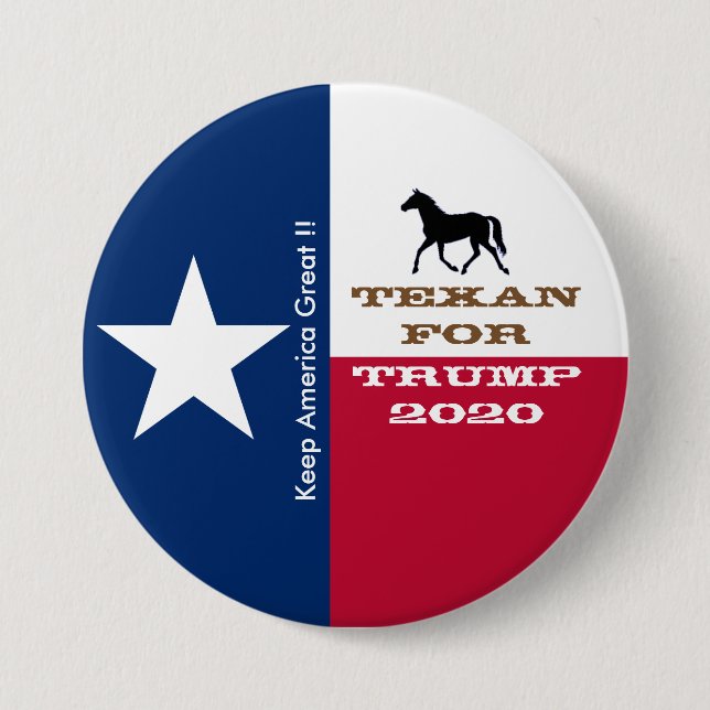 Texan for Trump 2020 7.5 Cm Round Badge (Front)