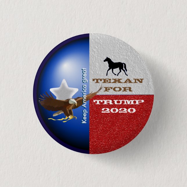 Texan for Trump button (Front)