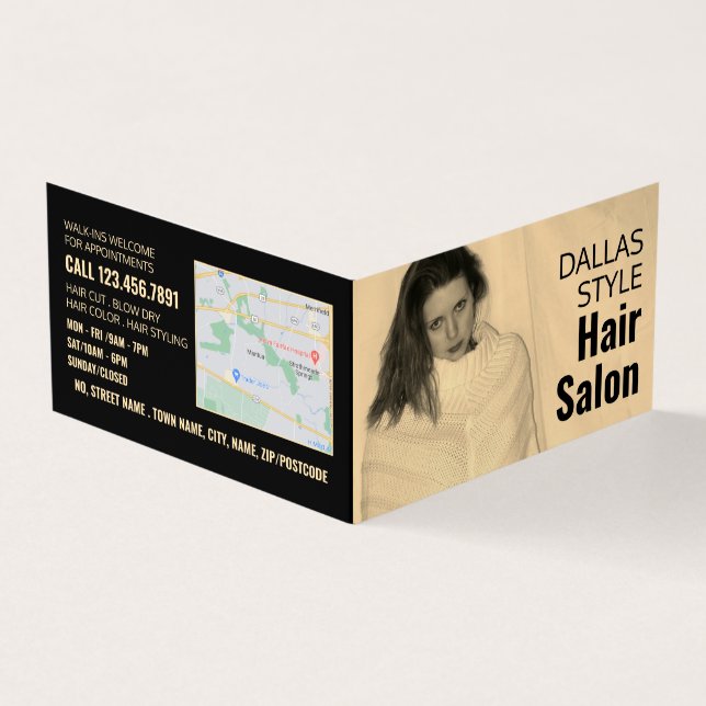 Texan Girl, Hair Stylist, Hair Salon Loyalty Card, Business Card (Outside)
