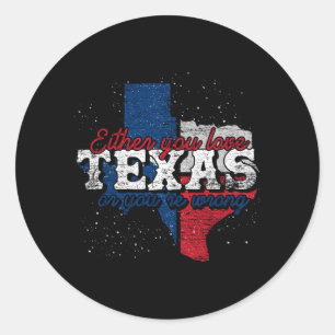 Texan Pride Patriotic Usa Proud Aamerican Texas Classic Round Sticker