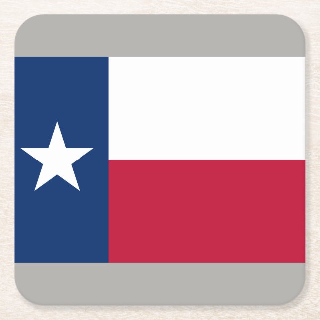 Texan state flag of Texas paper drink coasters (Front)