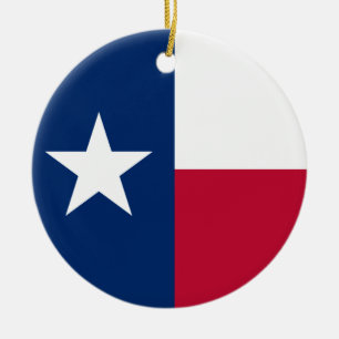 Texan State Flag (Texas) Ceramic Tree Decoration