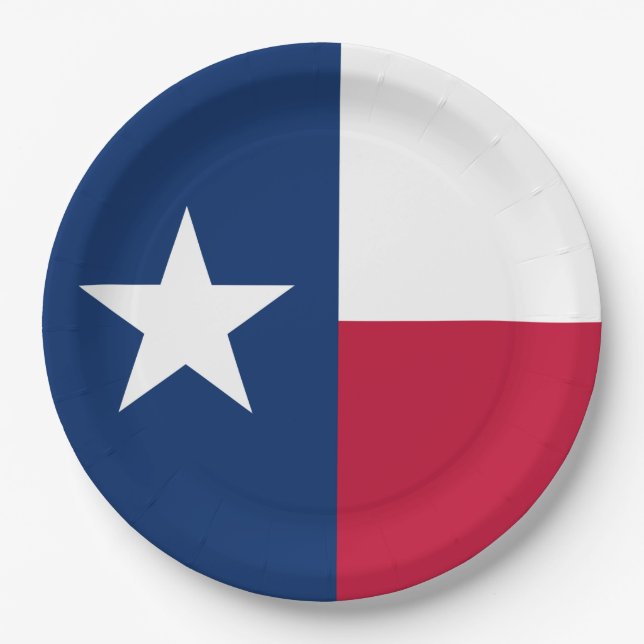 Texan State Flag (Texas) Paper Plate (Front)