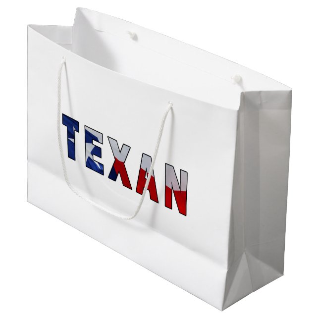 Texan Waving Flag Large Gift Bag (Front Angled)