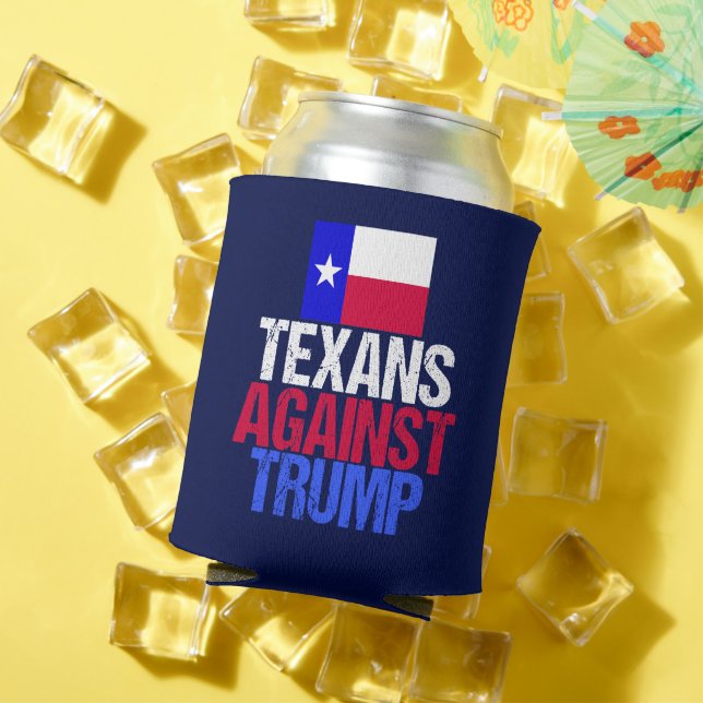 Texans Against Trump Blue Can Cooler (In Situ Summer)