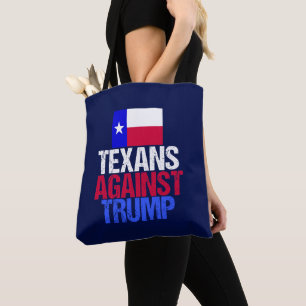 Texans Against Trump Blue Tote Bag
