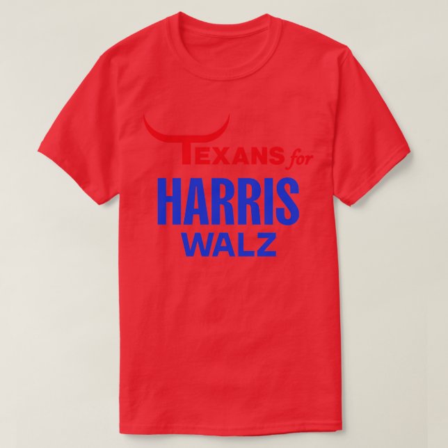 Texans for Kamala Tim Walz 2024 TShirt (Design Front)