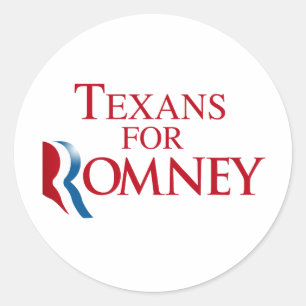 TEXANS FOR ROMNEY.png Classic Round Sticker