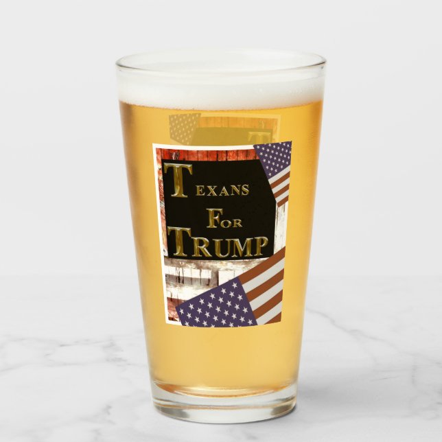 TEXANS FOR TRUMP GLASS (Front Filled)
