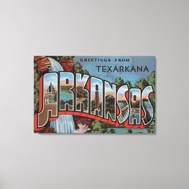 Texarkana, Arkansas (Waterfall Scene) Canvas Print (Front)