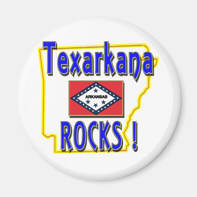 Texarkana Rocks ! (blue) Magnet (Front)