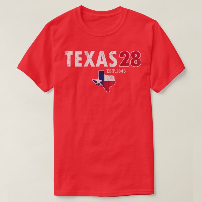 Texas 28th State 1845 Vintage Texan T-Shirt (Design Front)