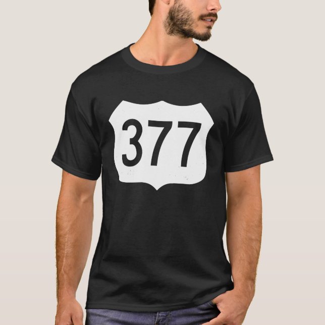 Texas 377 Road Sign T-Shirt (Front)
