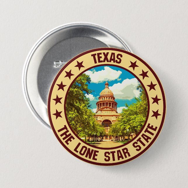 Texas                                              7.5 cm round badge (Front & Back)