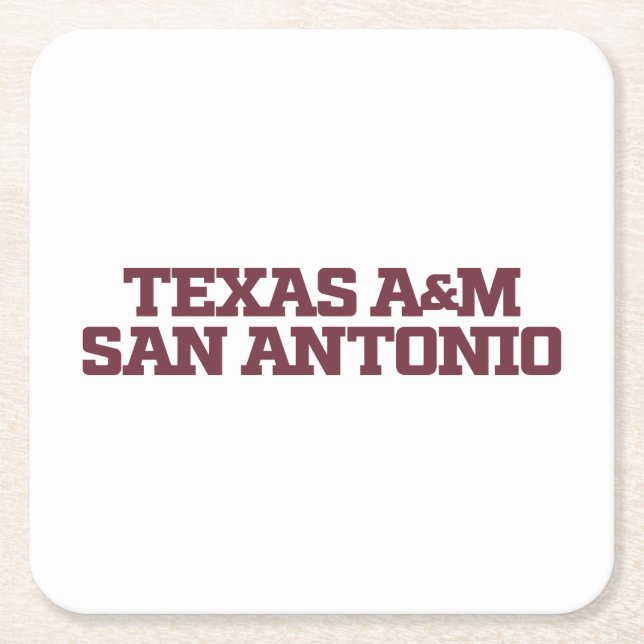 Texas A&M San Antonio Square Paper Coaster (Front)