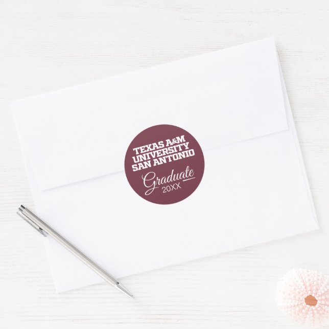 Texas A&M University-San Antonio Classic Round Sticker (Envelope)