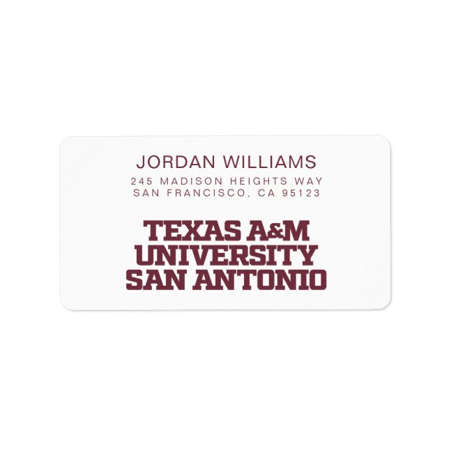 Texas A&M University-San Antonio Label (Front)