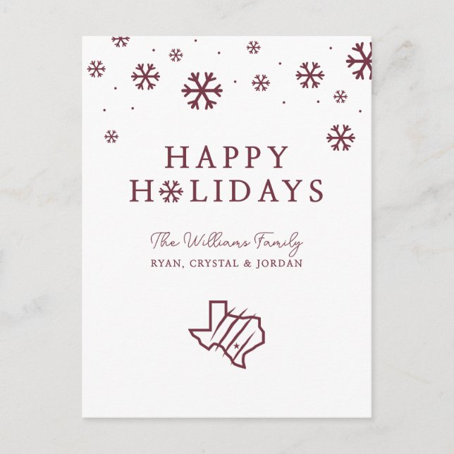 Texas A&M University-San Antonio | State Logo Holiday Postcard (Front)