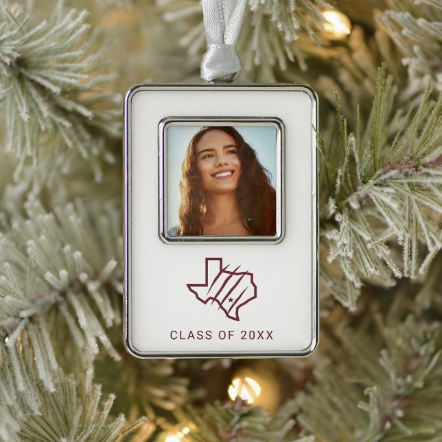 Texas A&M University-San Antonio | State Logo Silver Plated Framed Ornament (Tree)