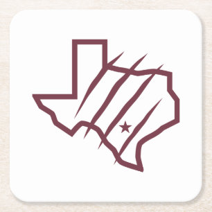 Texas A&M University-San Antonio State Logo Square Paper Coaster
