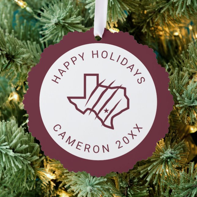 Texas A&M University-San Antonio | State Logo Tree Decoration Card (Insitu (Tree))