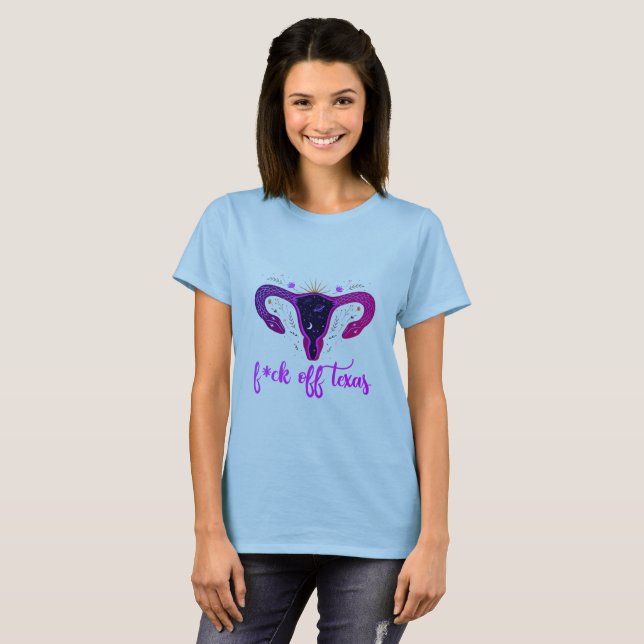 Texas Abortion Ban Celestial Uterus Protest T-Shirt (Front Full)