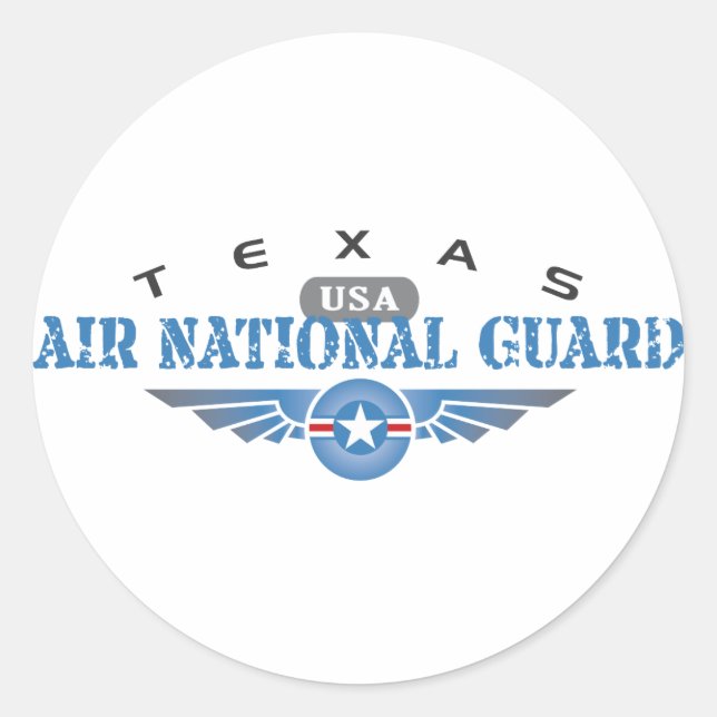 Texas Air National Guard Classic Round Sticker (Front)