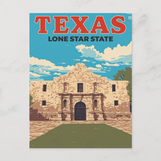 Texas Alamo Vintage Travel Postcard (Front)