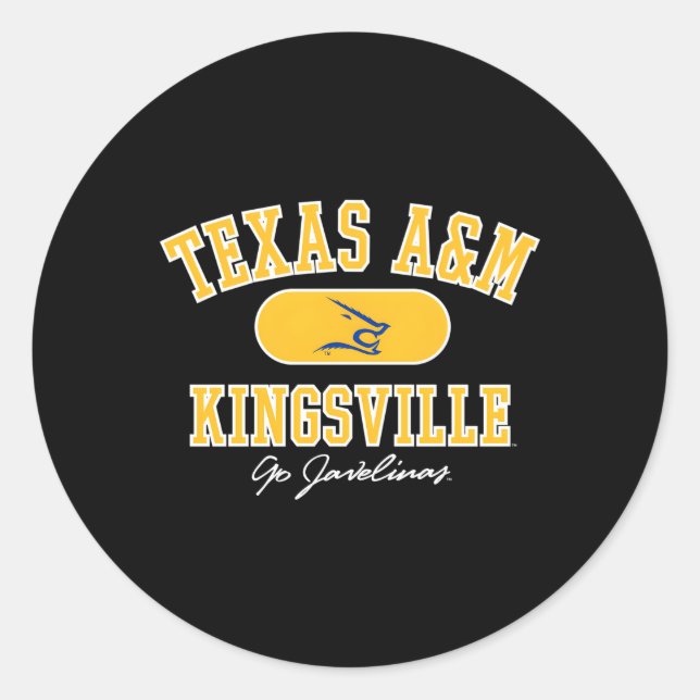 Texas Am Kingsville Javelinas Varsity Blue Classic Round Sticker (Front)