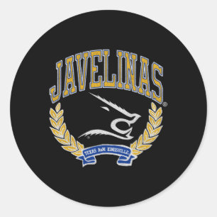 Texas Am Kingsville Javelinas Victory Blue Classic Round Sticker