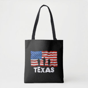 Texas American Flag Christmas Tote Bag