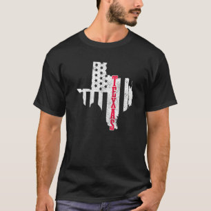 Texas American Flag State Map Pride Patriotic 4th T-Shirt