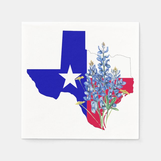Texas and Bluebonnets Napkin (Front)
