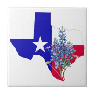 Texas and Bluebonnets Tile