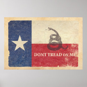 Texas and Gadsden Flag Poster