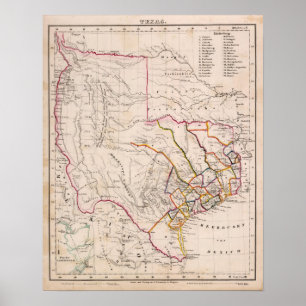 Texas and Oklahoma Poster