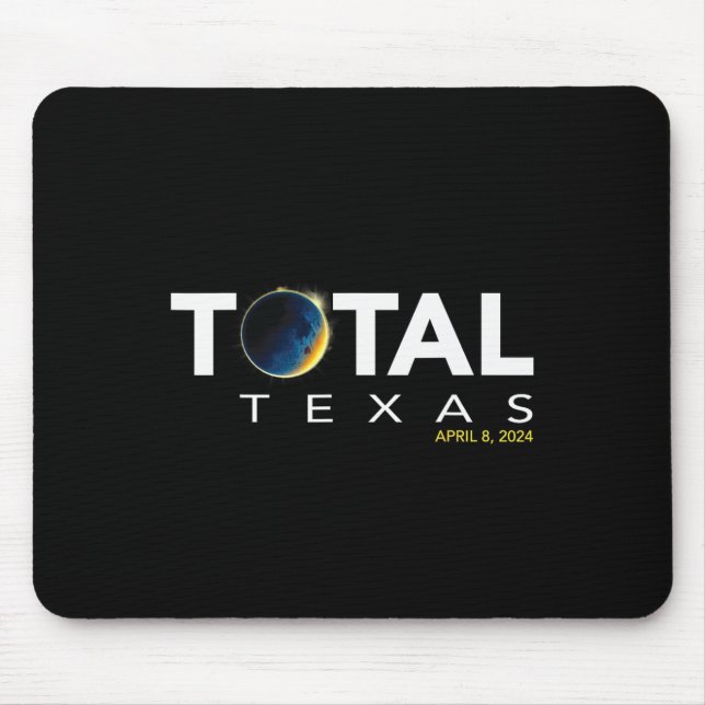 Texas April 8 Total Solar Eclipse 2024  Mouse Mat (Front)