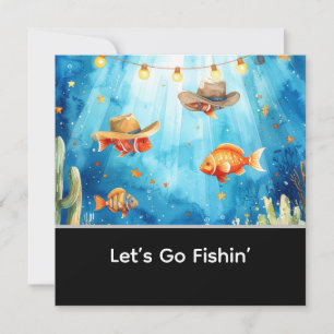 Texas Aquarium Cowboy Fish Party Napkins  Invitation