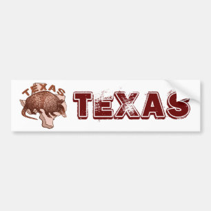 Texas Armadillo Bumper Sticker