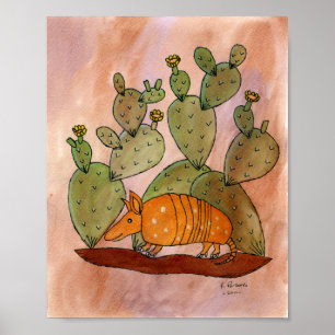 Texas Armadillo Poster