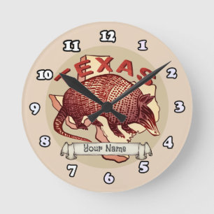  Texas armadillo  Round Clock