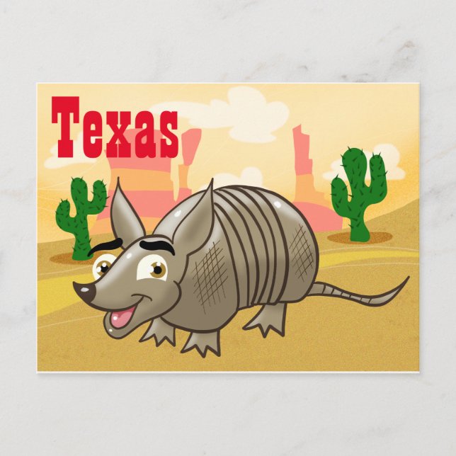 Texas Armadillo Travel Postcard (Front)