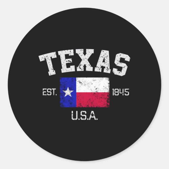 Texas Austin Est 1845 Classic Round Sticker (Front)