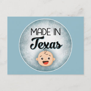 Texas Baby Funny Blue New Boy Postcard