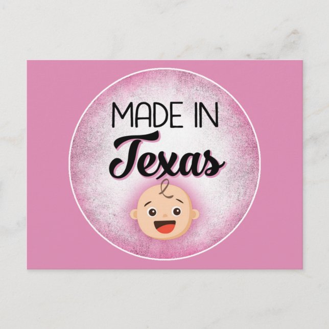 Texas Baby Funny Pink New Girl Postcard (Front)
