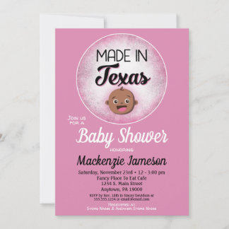 Texas Baby Shower African American Black Baby Invitation