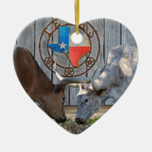 Texas Barn Art Ceramic Tree Decoration
