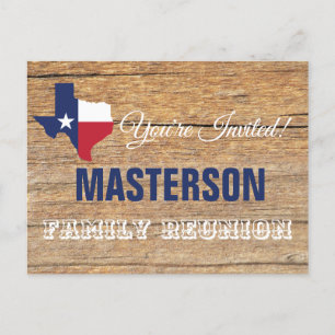Texas Barnwood Family Reunion Invitation Postcard