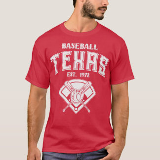 Texas Baseball Est 1972 Vintage White Text T-Shirt