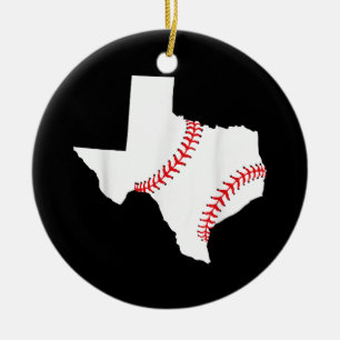 Texas Baseball State funny Texas Baseball Ceramic Tree Decoration